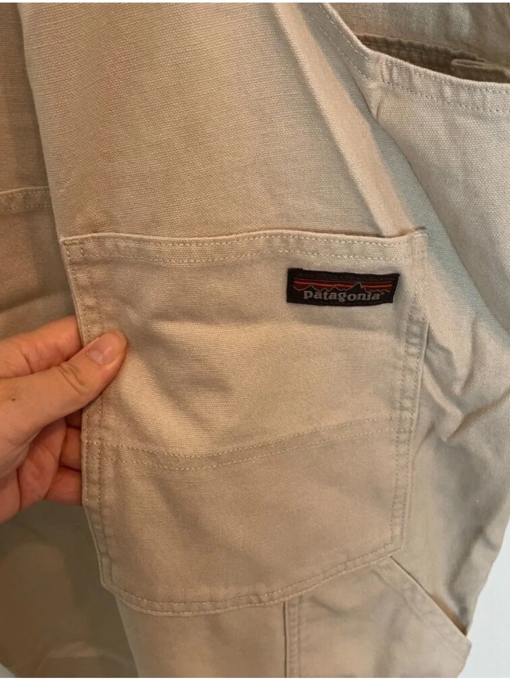 PATAGONIA All Seasons Khaki Hemp Straight Leg Overalls || XL - Picture 12 of 12
